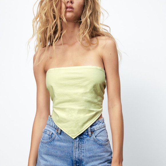 Zara Tops Zara Denim Bandana Top Poshmark